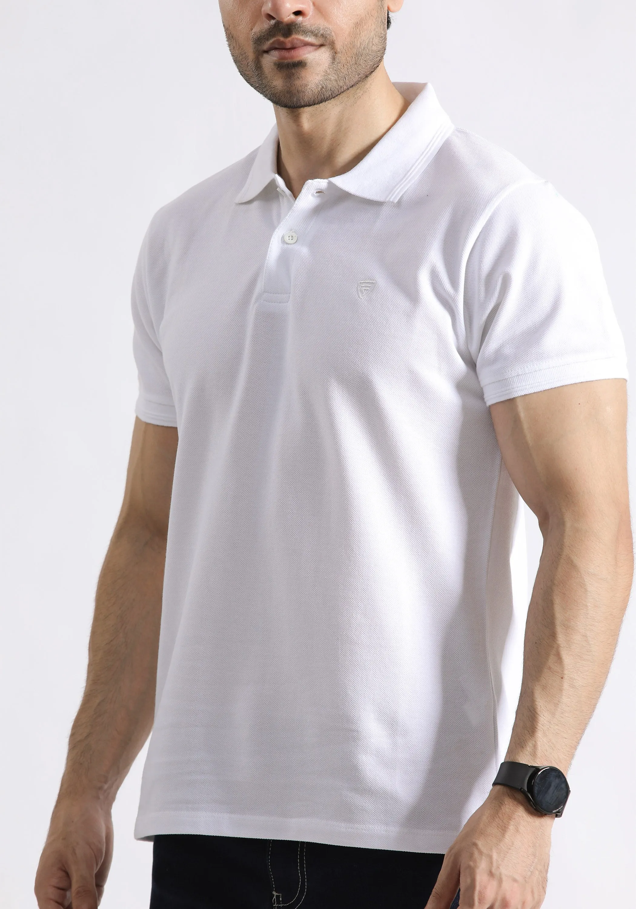 Men White Polo Shirt