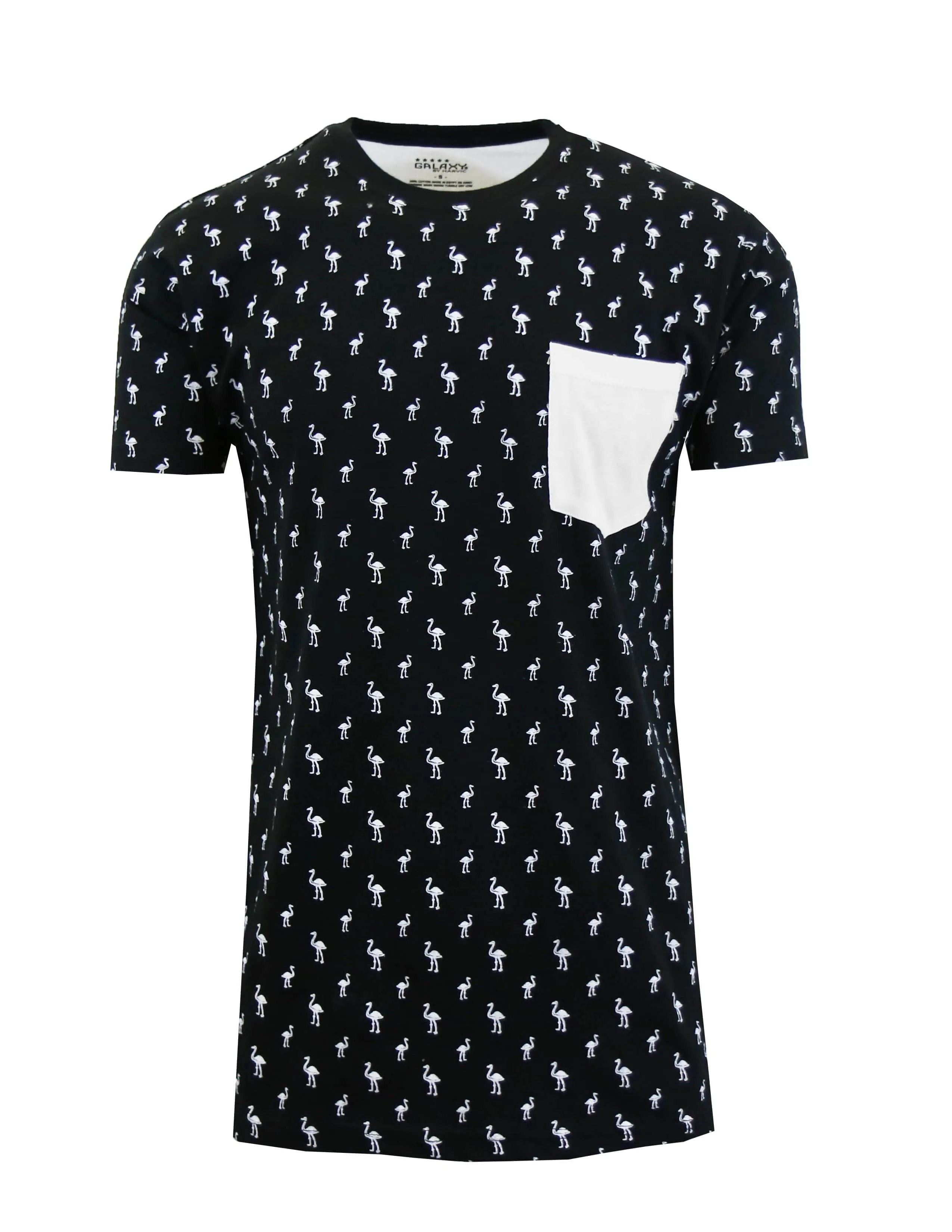 Men's Flamingo Printed Tee with Chest Pocket