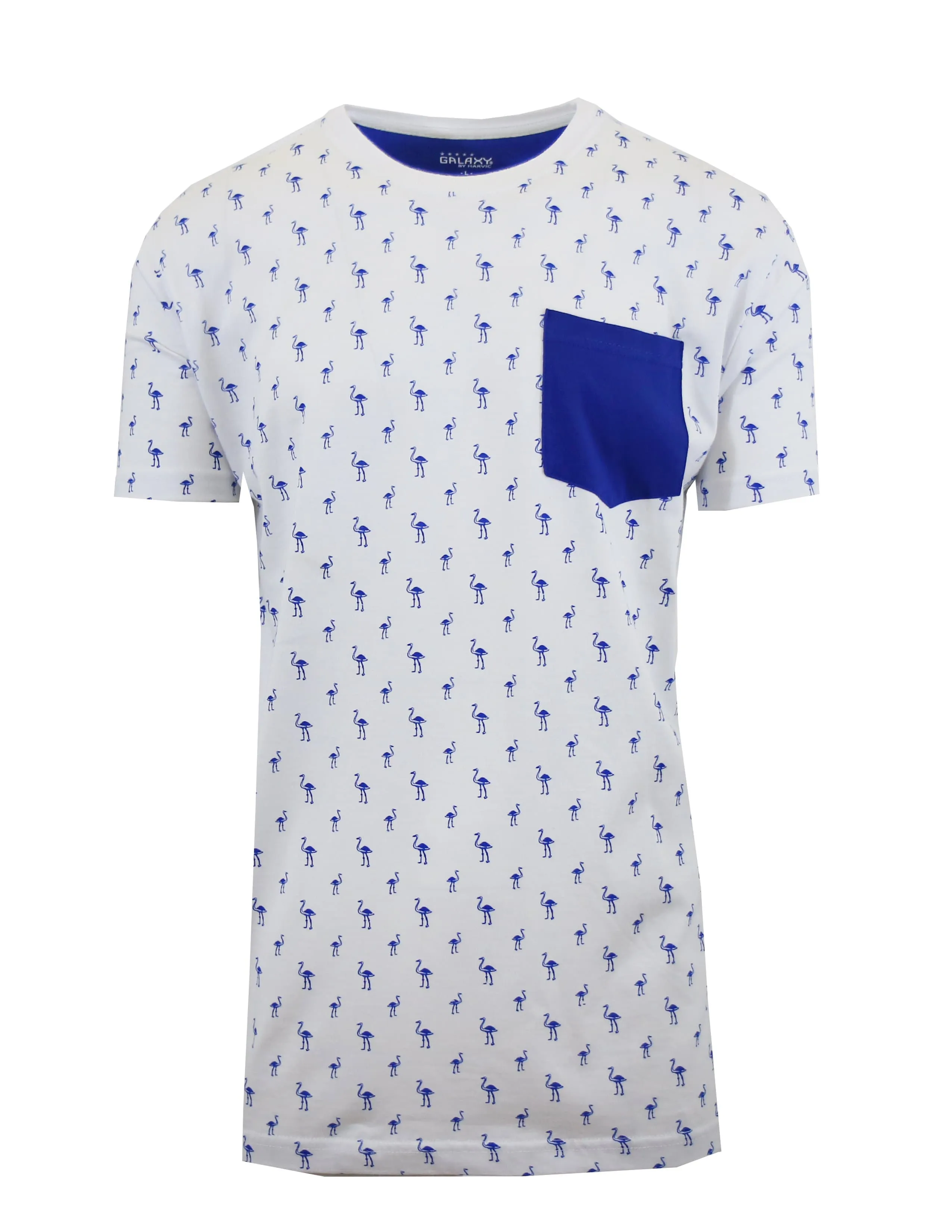 Men's Flamingo Printed Tee with Chest Pocket