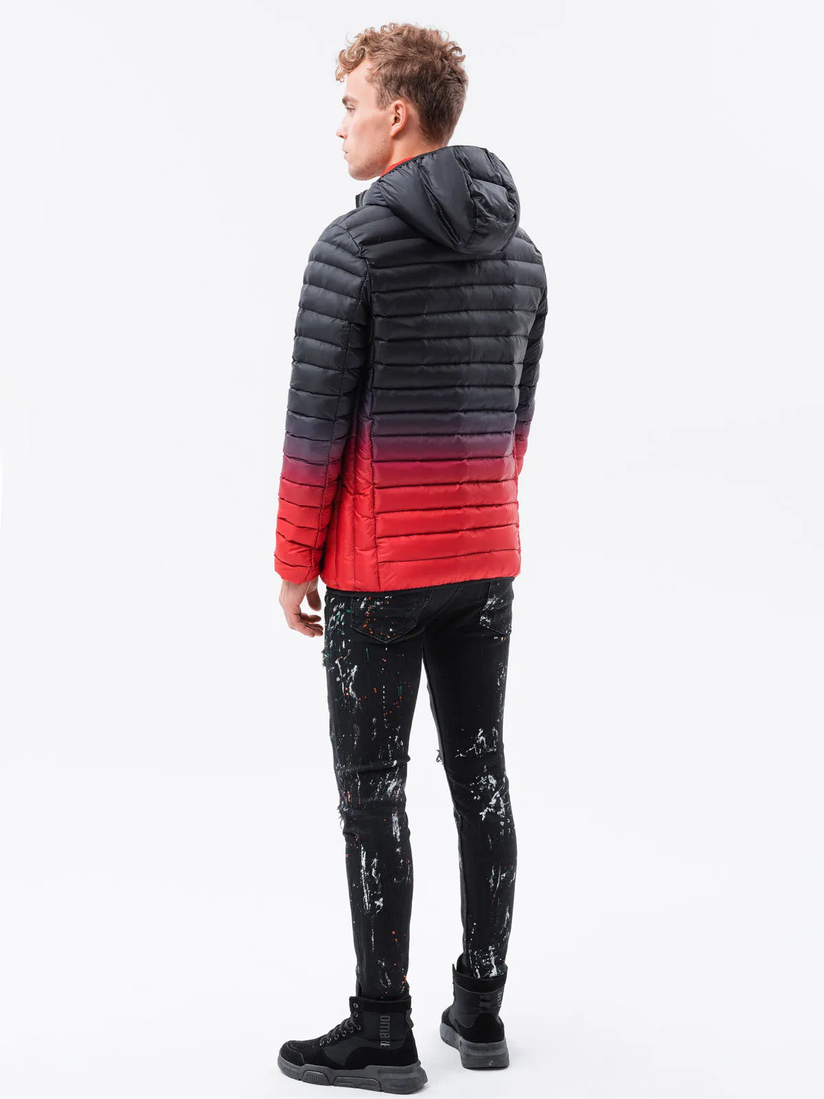 Men'S Quilted Transition Jacket Avalanche Black-Red