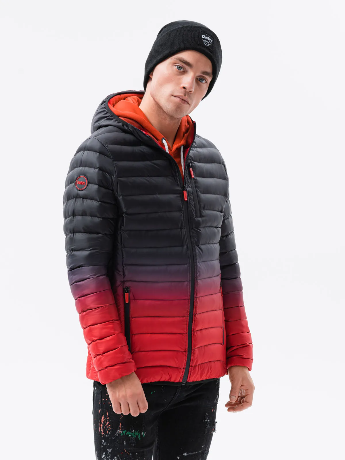 Men'S Quilted Transition Jacket Avalanche Black-Red