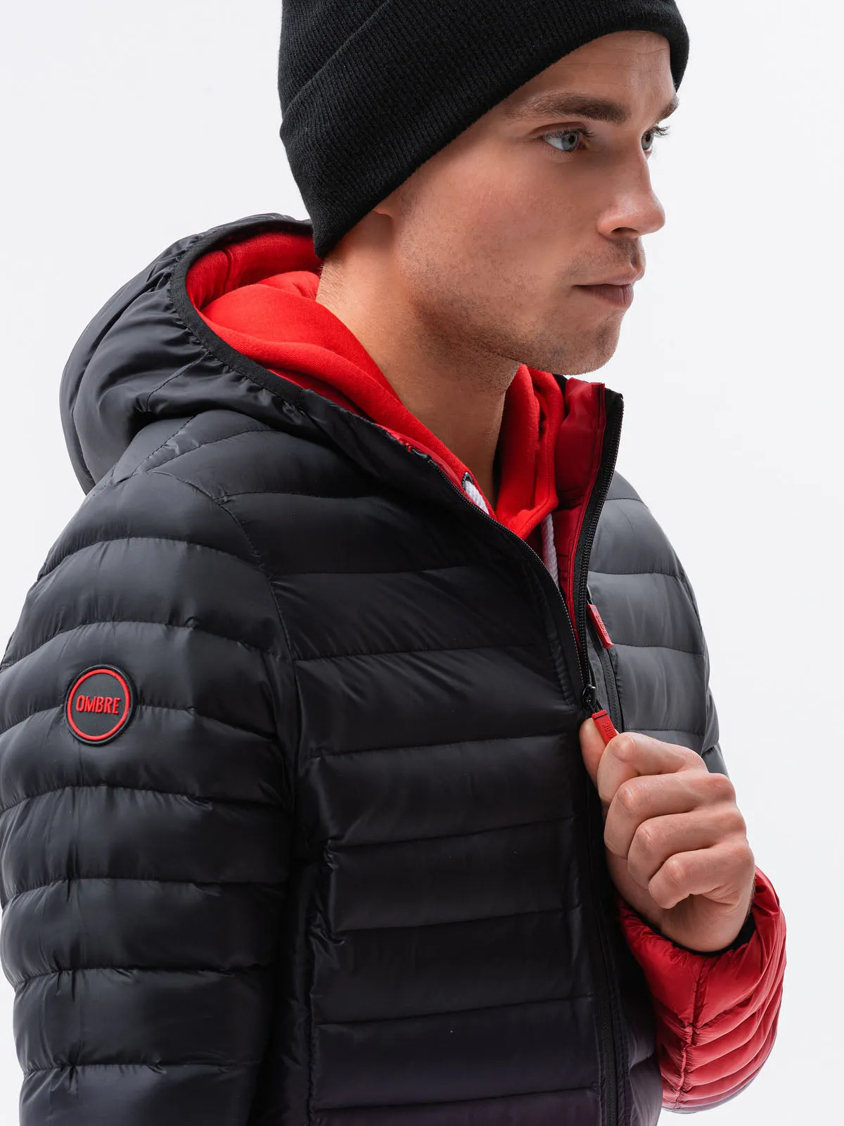 Men'S Quilted Transition Jacket Avalanche Black-Red