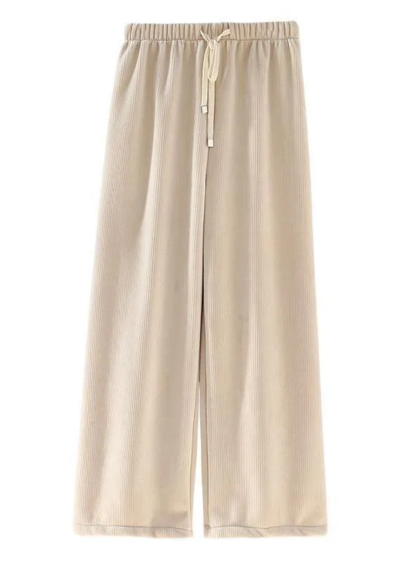Modern beige wild pants unique spring elastic waist Inspiration chothes