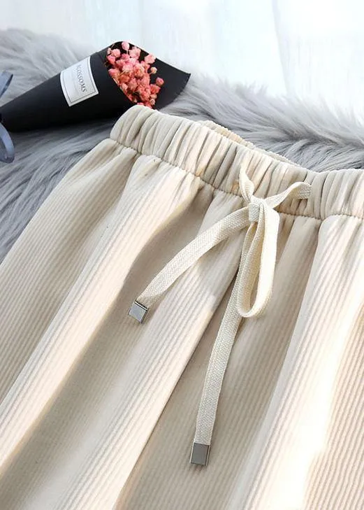 Modern beige wild pants unique spring elastic waist Inspiration chothes