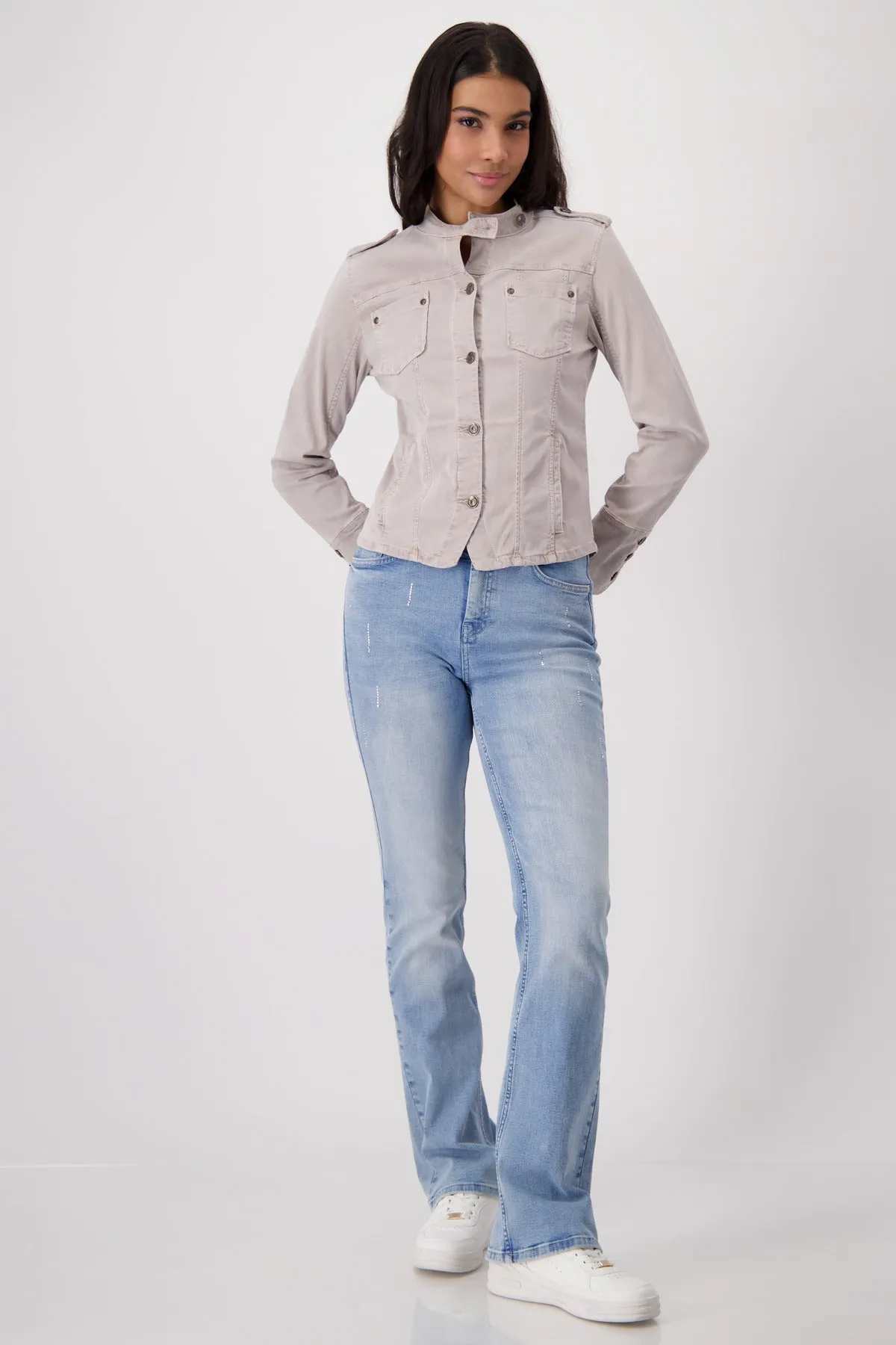 MONARI Washed Grey Denim Jacket
