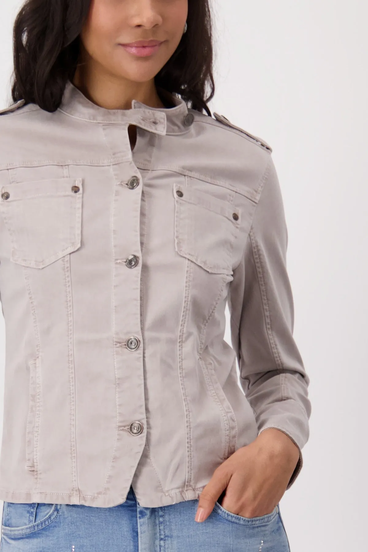 MONARI Washed Grey Denim Jacket