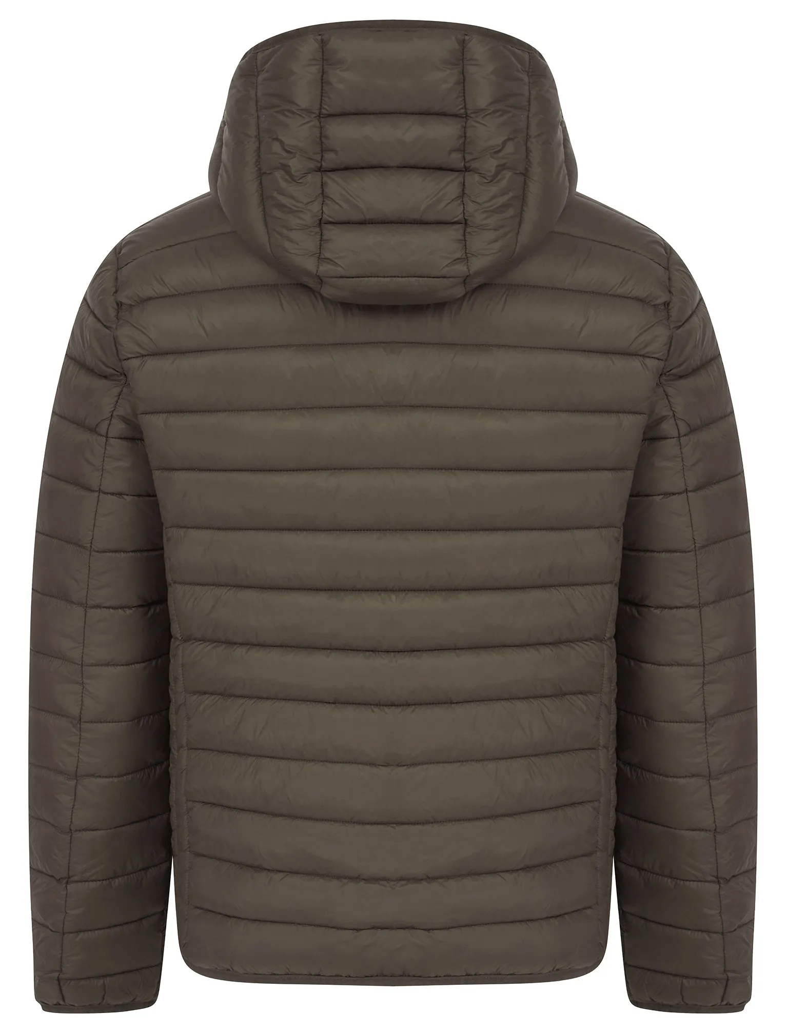 Nadav Quilted Puffer Jacket with Hood in Khaki - Tokyo Laundry