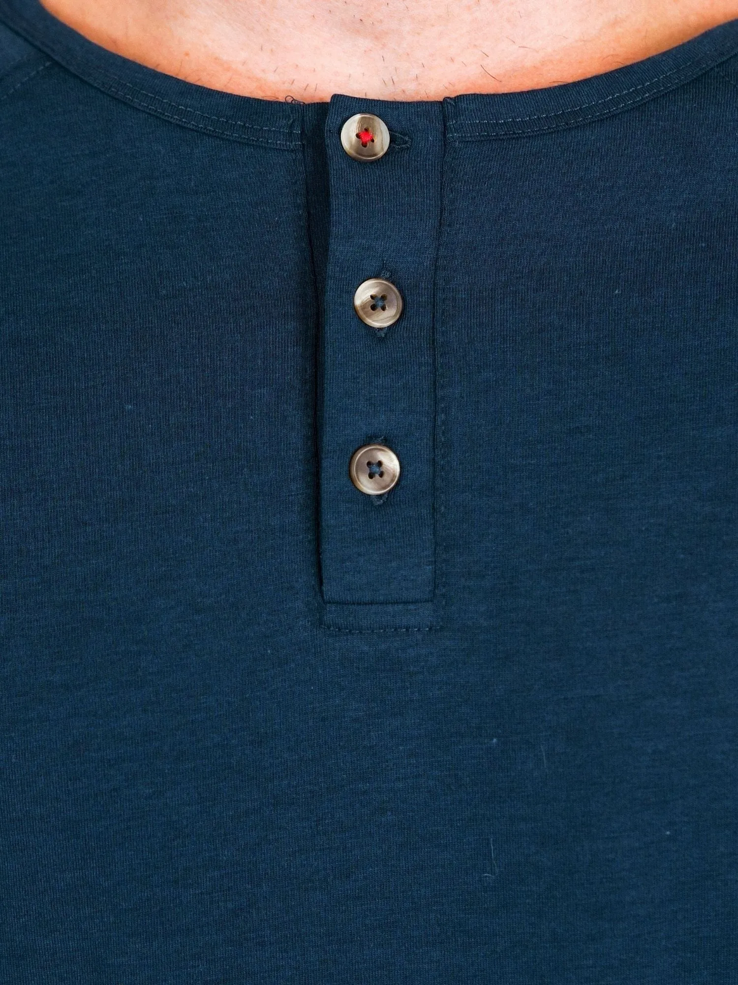 Navy Slim Fit Long Sleeve Henley FINAL SALE