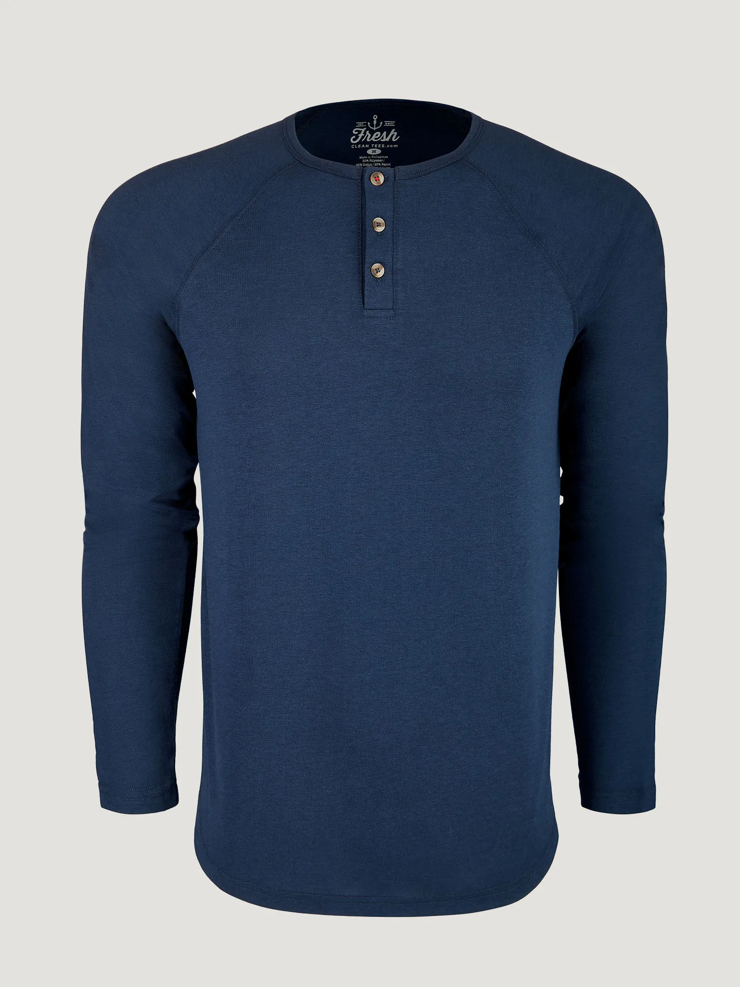 Navy Slim Fit Long Sleeve Henley FINAL SALE