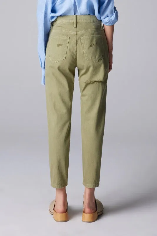 Olive Green High Rise Mom