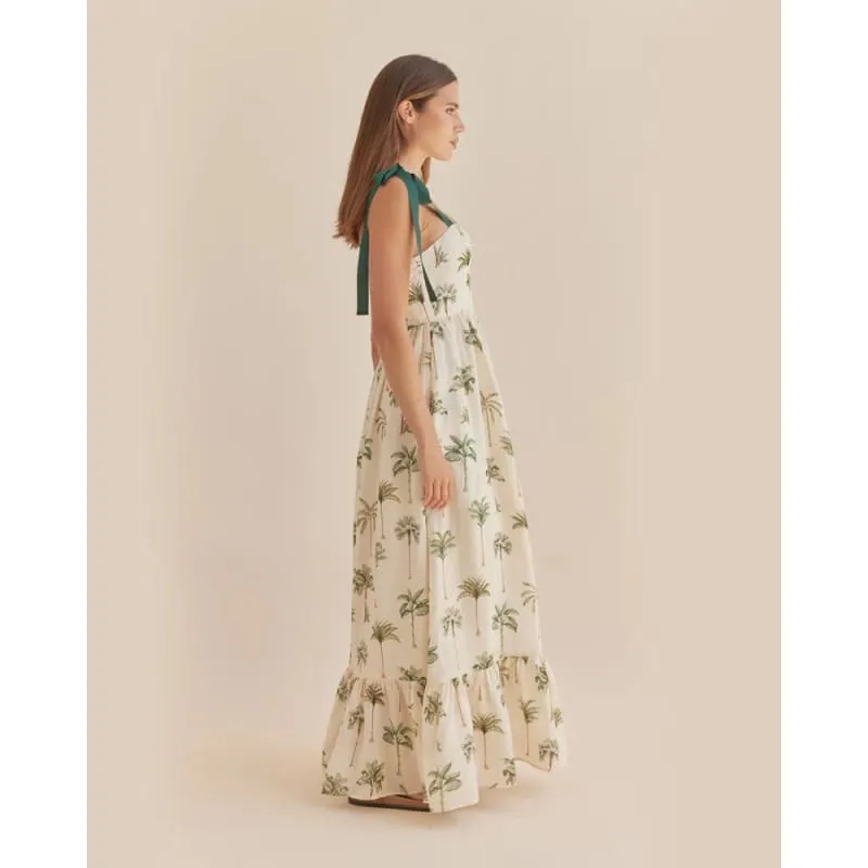 Palma Ramie Tiered Maxi Dress | Palma Print