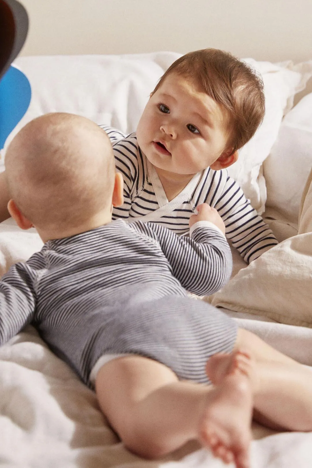 Petit Bateau Baby Bodysuit 3-Pack Kimono Navy Stripe