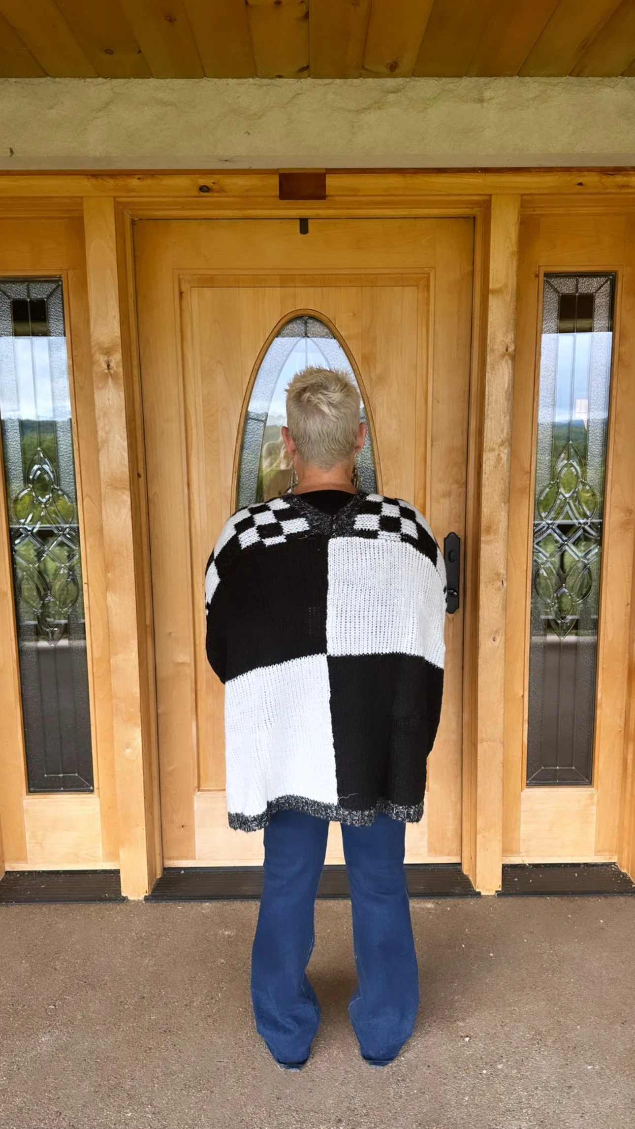 Plus Checker Cardigan
