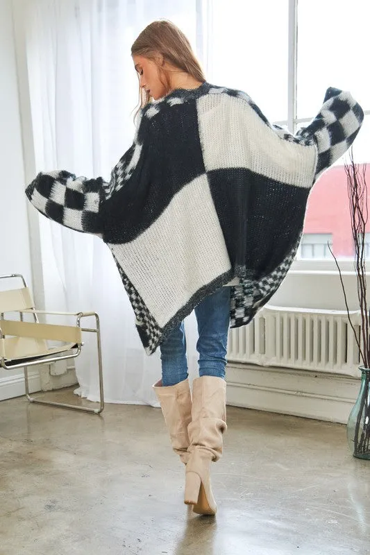 Plus Checker Cardigan