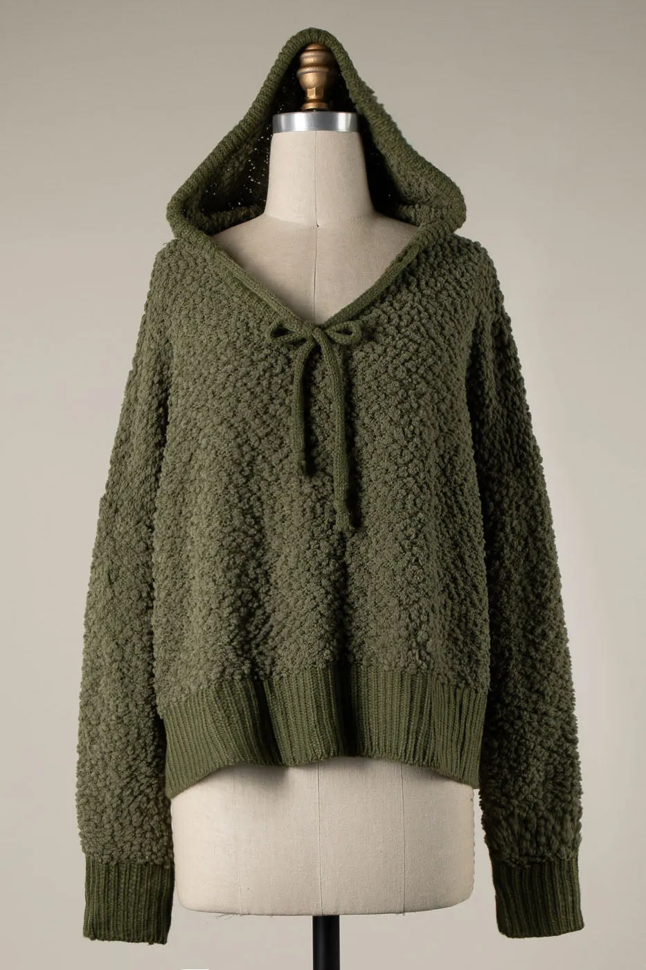POPCORN KNIT CROP HOODIE 1 PACK