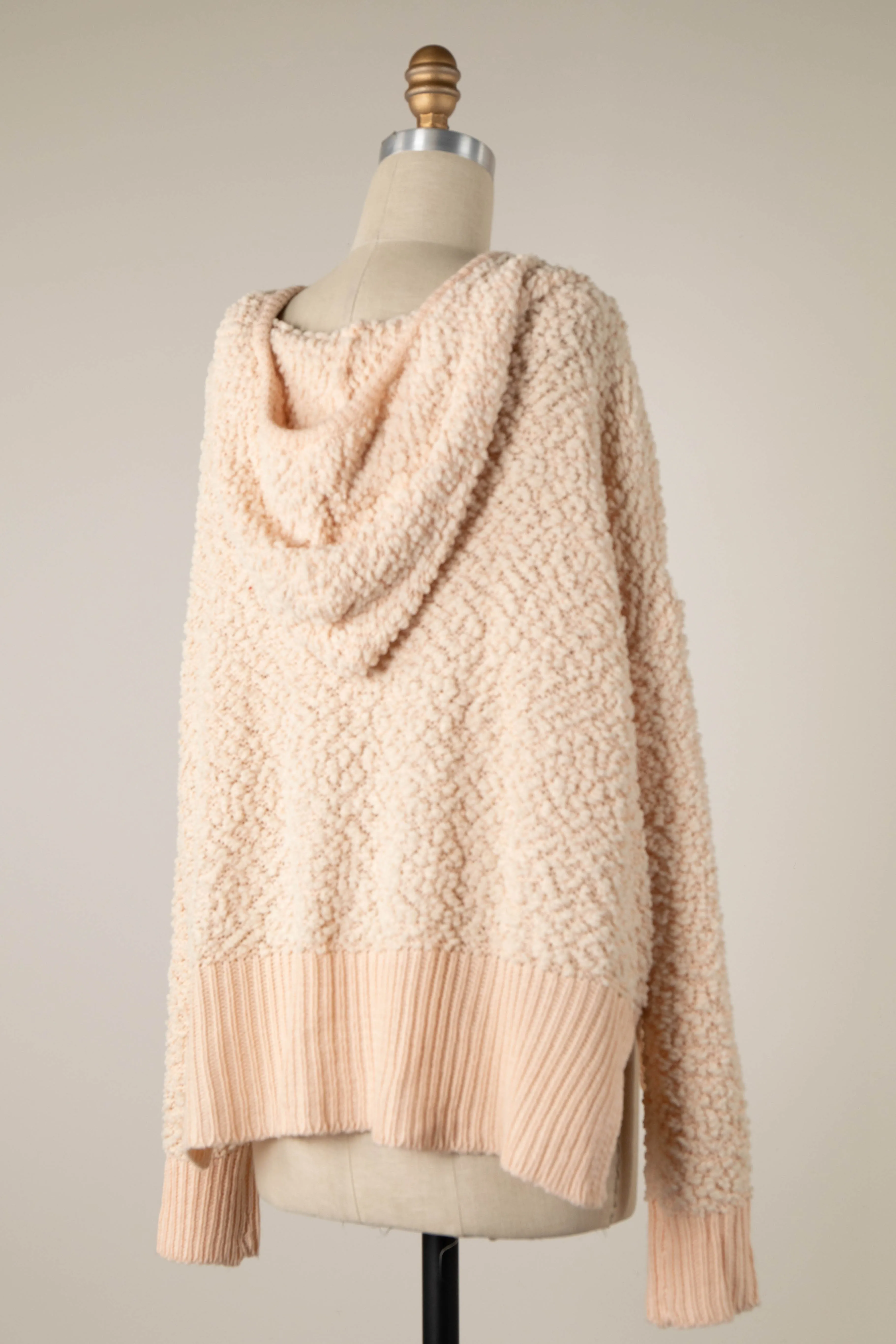 POPCORN KNIT CROP HOODIE 1 PACK