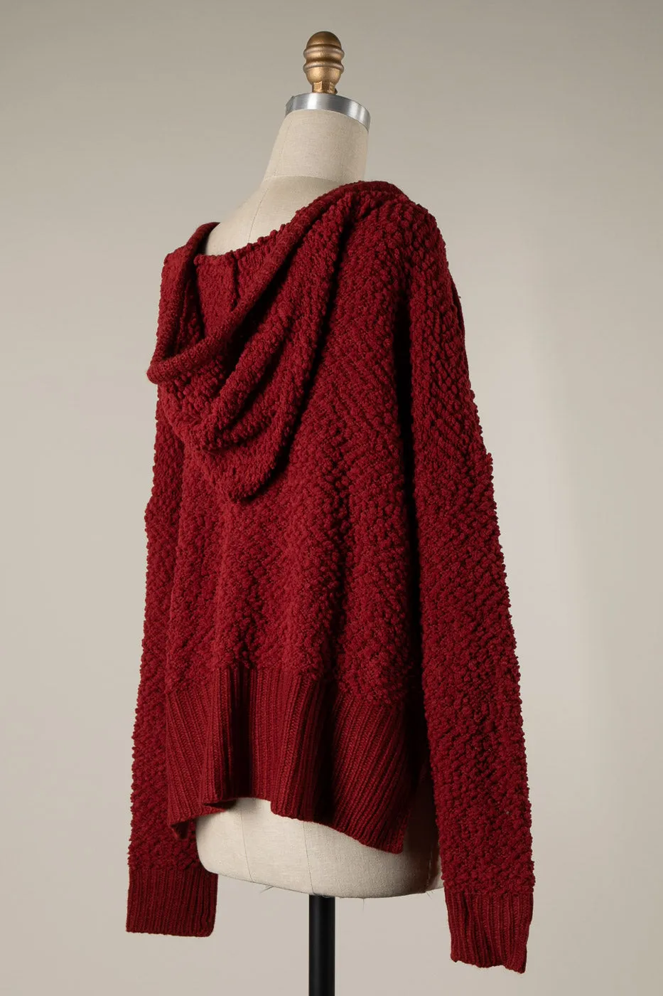 POPCORN KNIT CROP HOODIE 1 PACK
