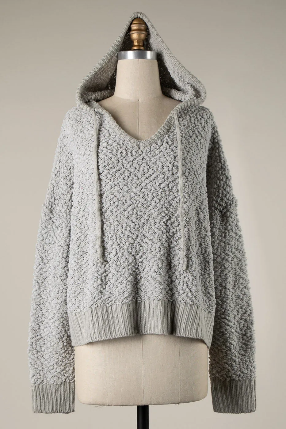 POPCORN KNIT CROP HOODIE 1 PACK