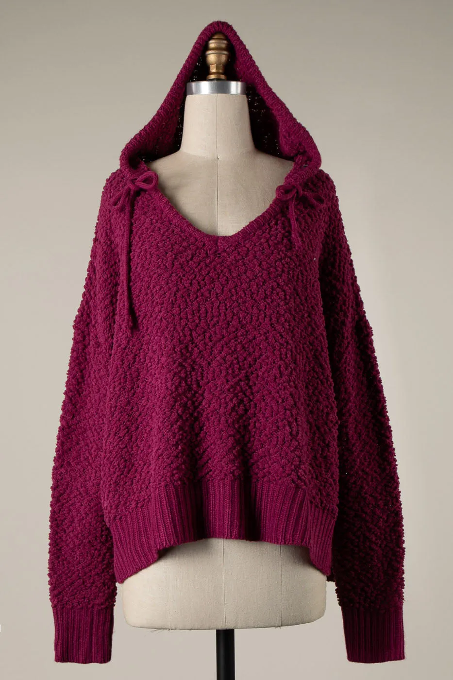 POPCORN KNIT CROP HOODIE 1 PACK