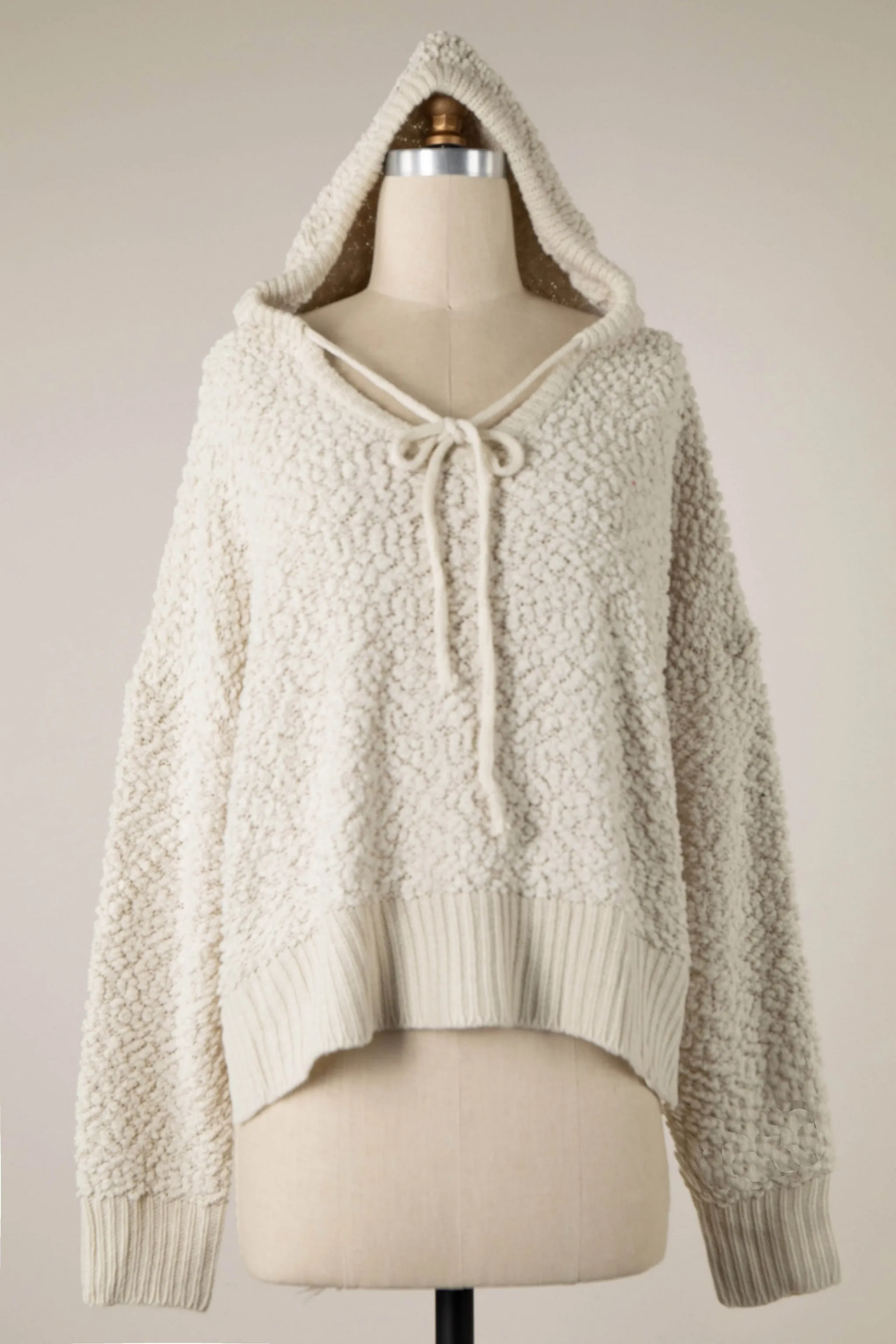 POPCORN KNIT CROP HOODIE 1 PACK