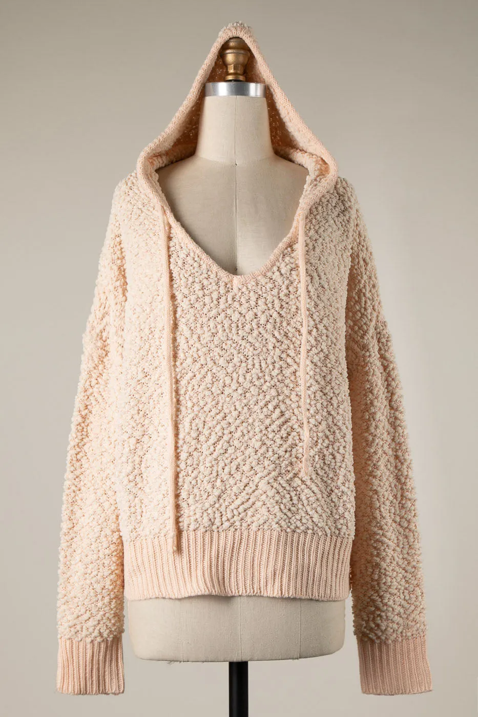 POPCORN KNIT CROP HOODIE 1 PACK