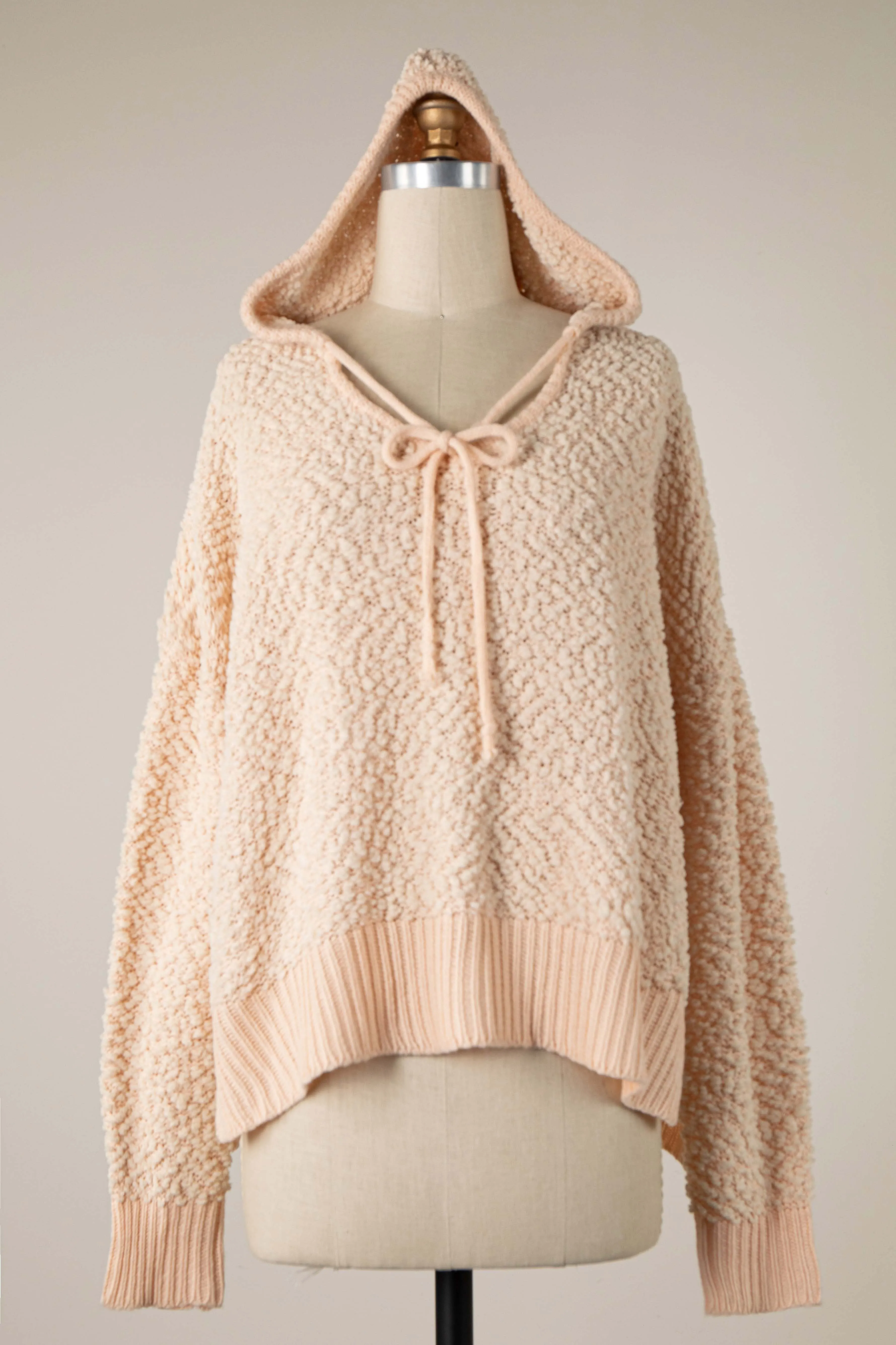 POPCORN KNIT CROP HOODIE 1 PACK