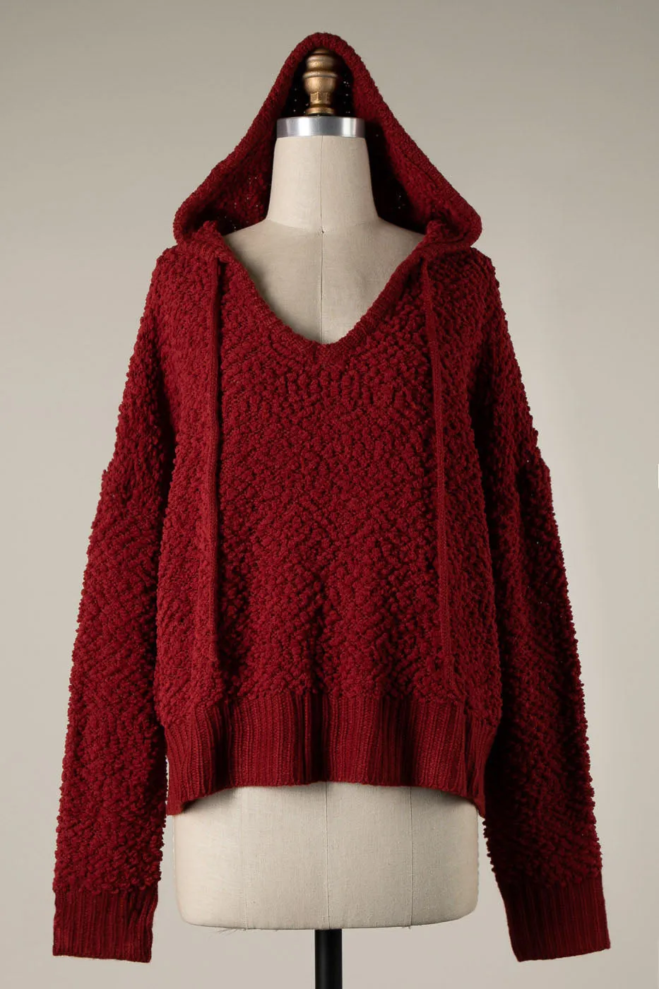 POPCORN KNIT CROP HOODIE 1 PACK