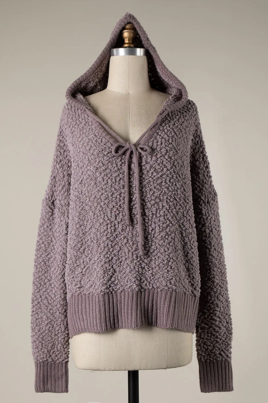 POPCORN KNIT CROP HOODIE 1 PACK