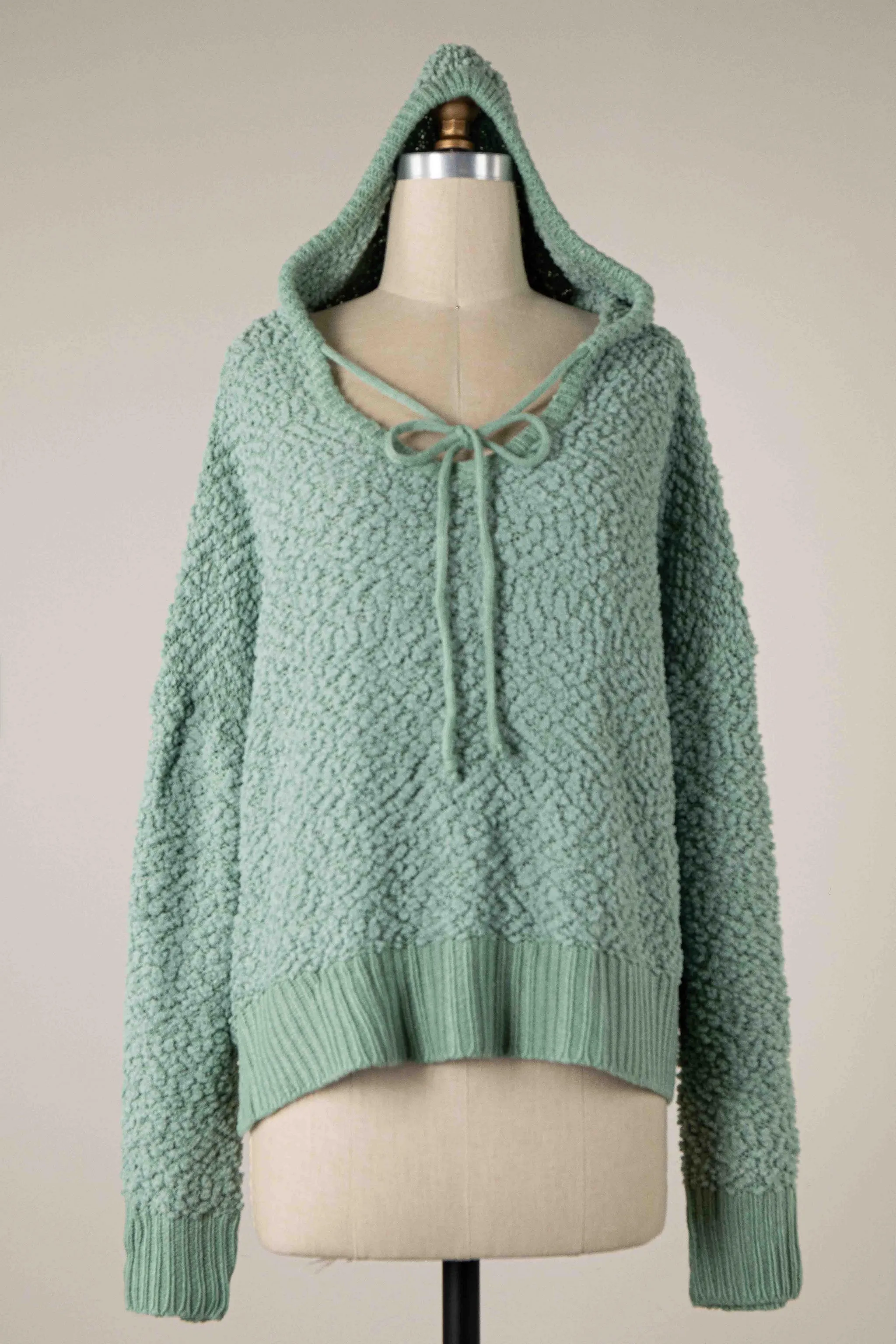 POPCORN KNIT CROP HOODIE 1 PACK