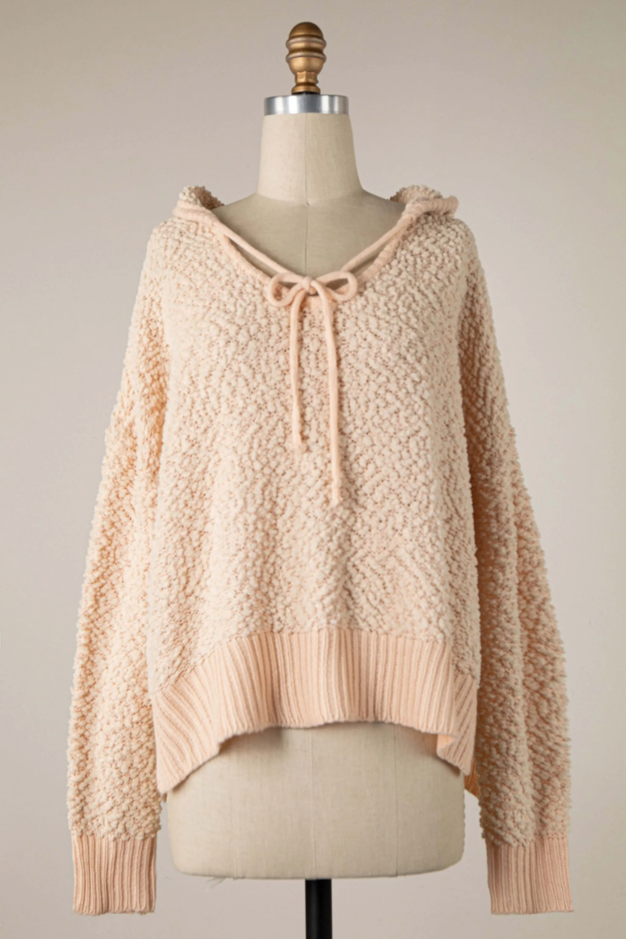 POPCORN KNIT CROP HOODIE 1 PACK