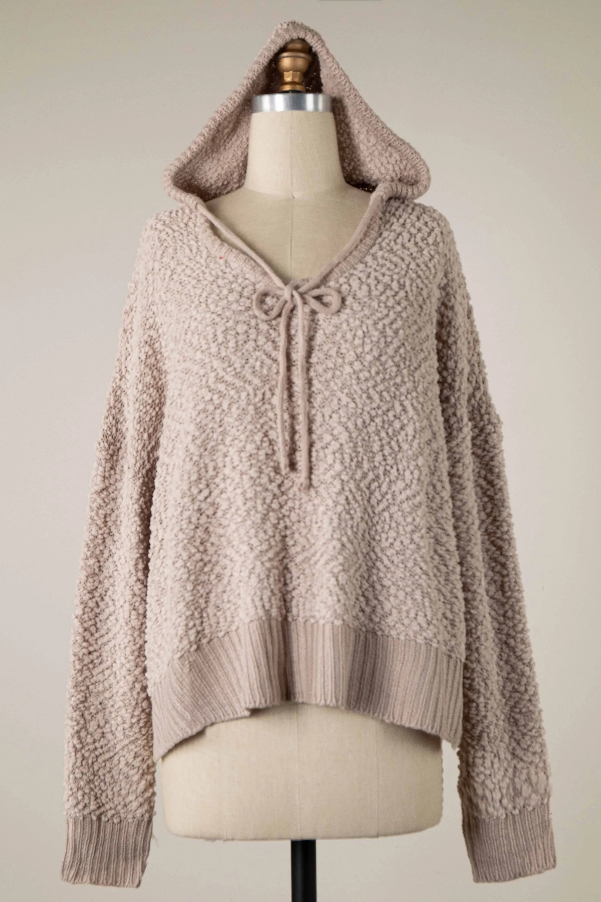 POPCORN KNIT CROP HOODIE 1 PACK