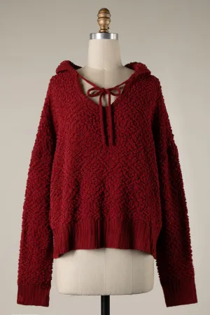 POPCORN KNIT CROP HOODIE 1 PACK