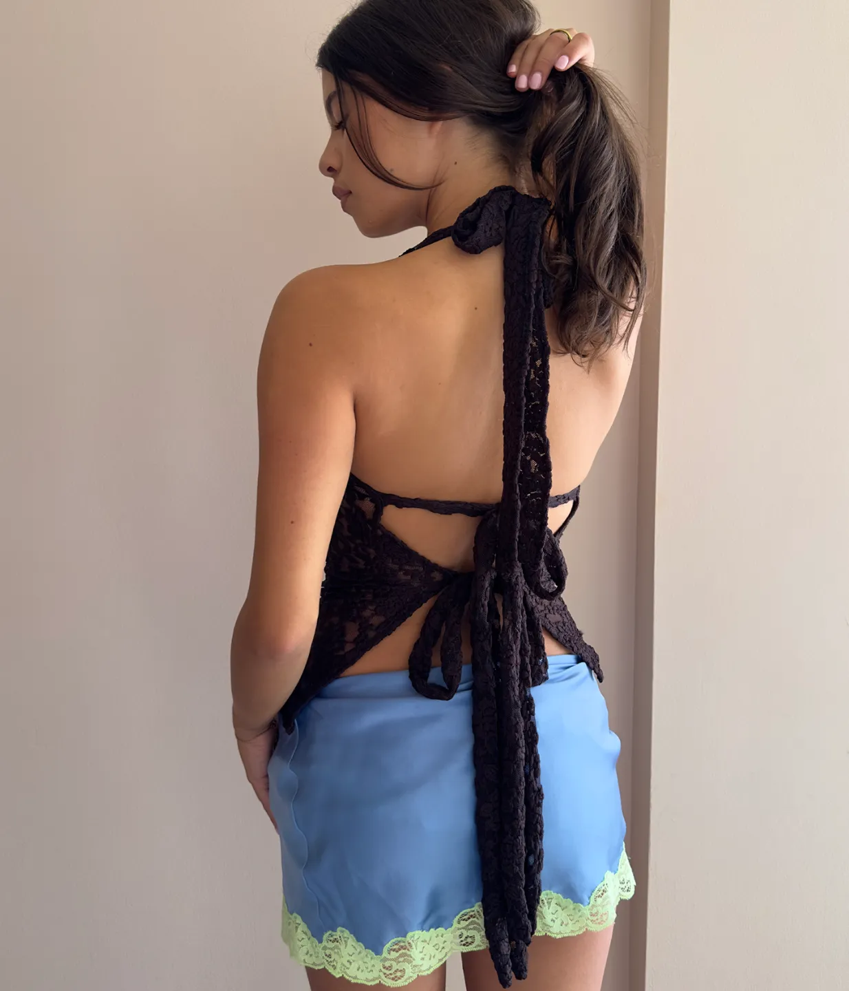 PRE-ORDER (2 WEEK WAIT) Espresso Lace Halter