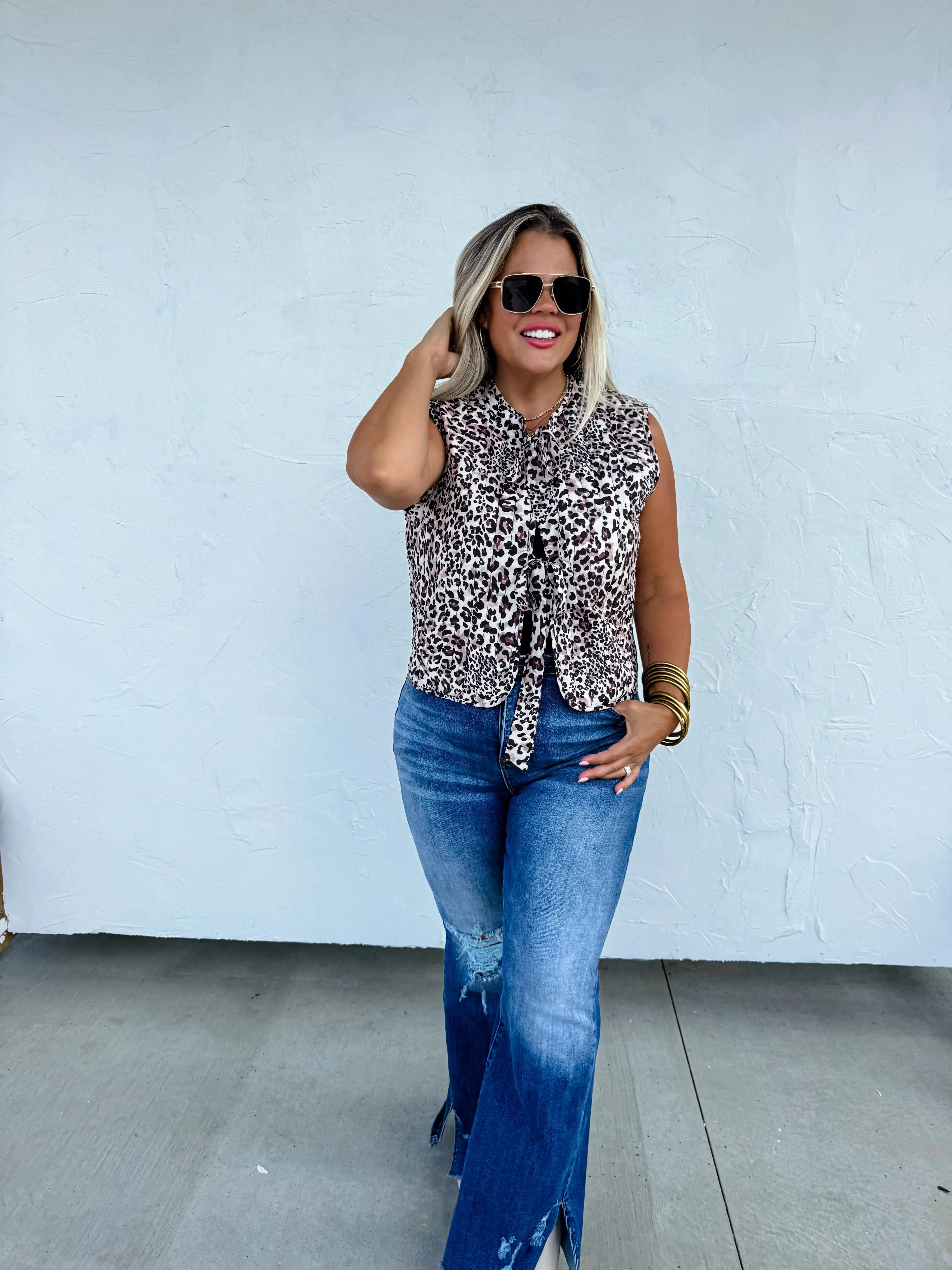 PRE-ORDER: Everly !REVERSIBLE! Cheetah/Black Quilted Vest - Blakeley