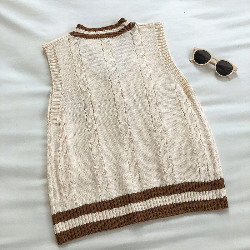Preppy Cute Bear Pullover Vest