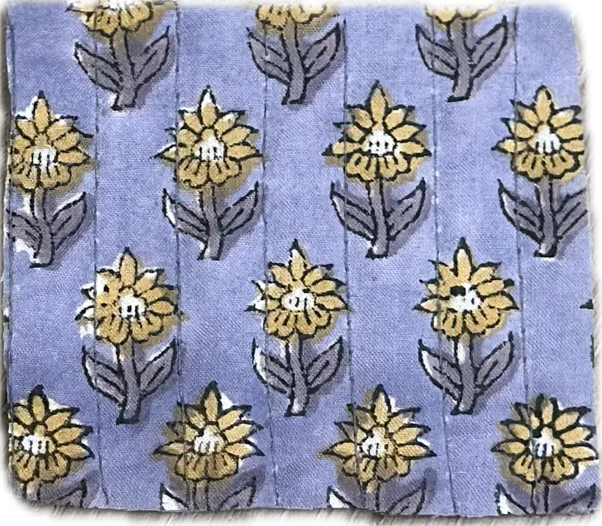 Quilted Double Sided Hand Stamped Cotton Batiste
