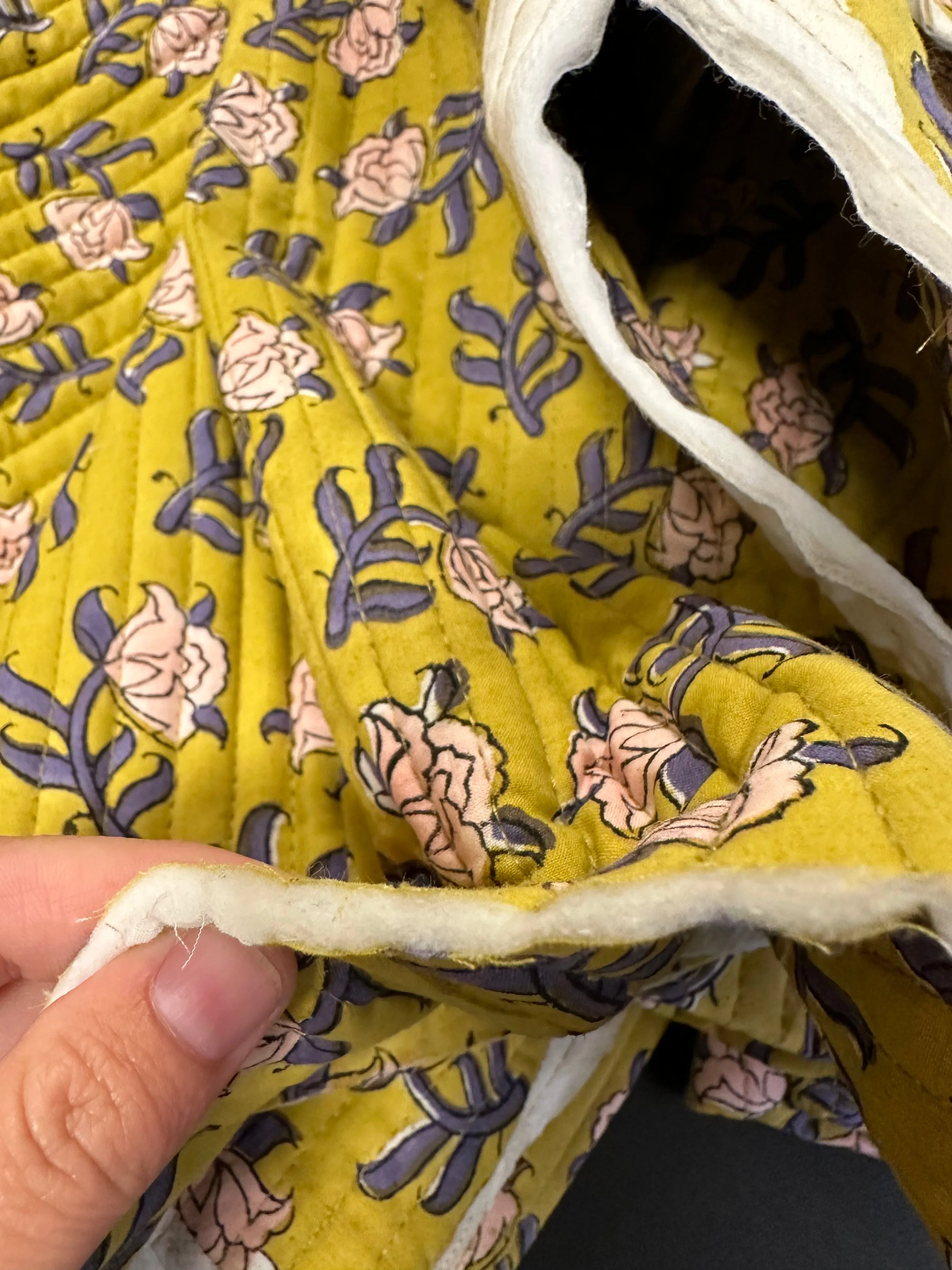 Quilted Double Sided Hand Stamped Cotton Batiste