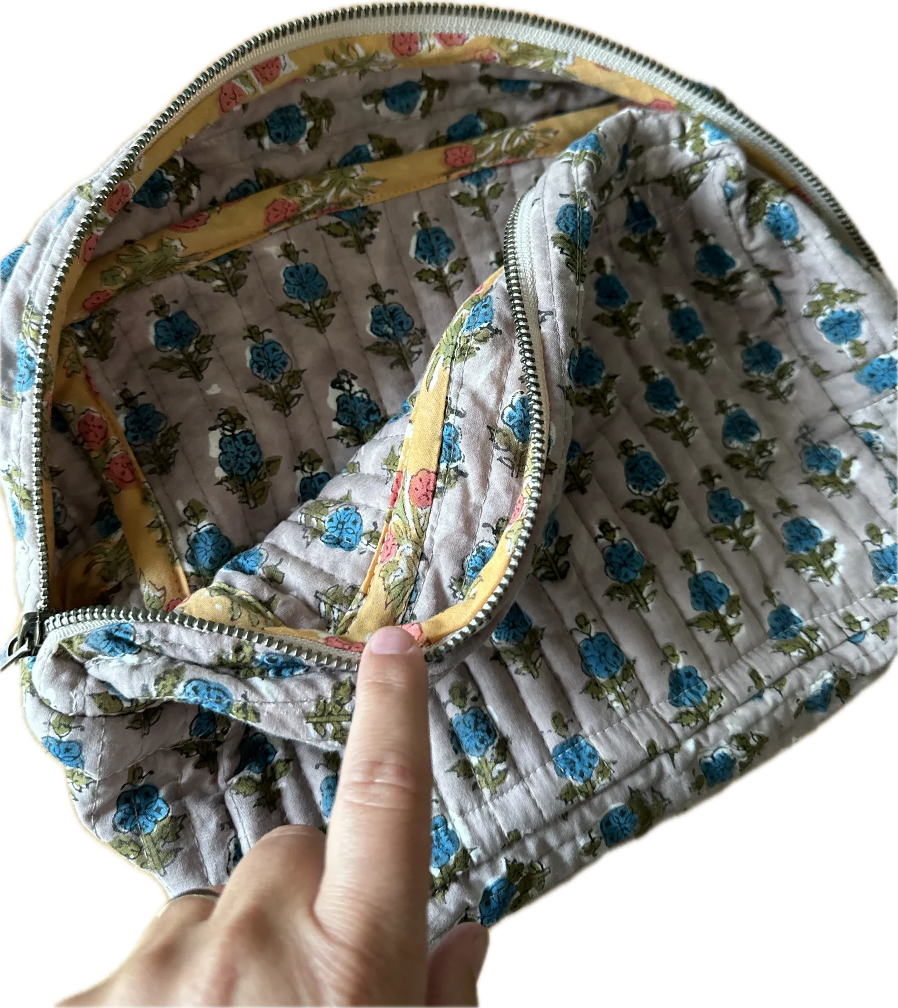 Quilted Double Sided Hand Stamped Cotton Batiste