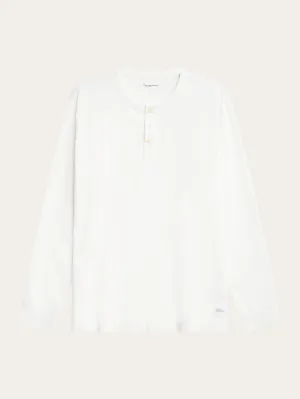 Regular vintage washed long sleeve henley - GOTS/Vegan - Egret