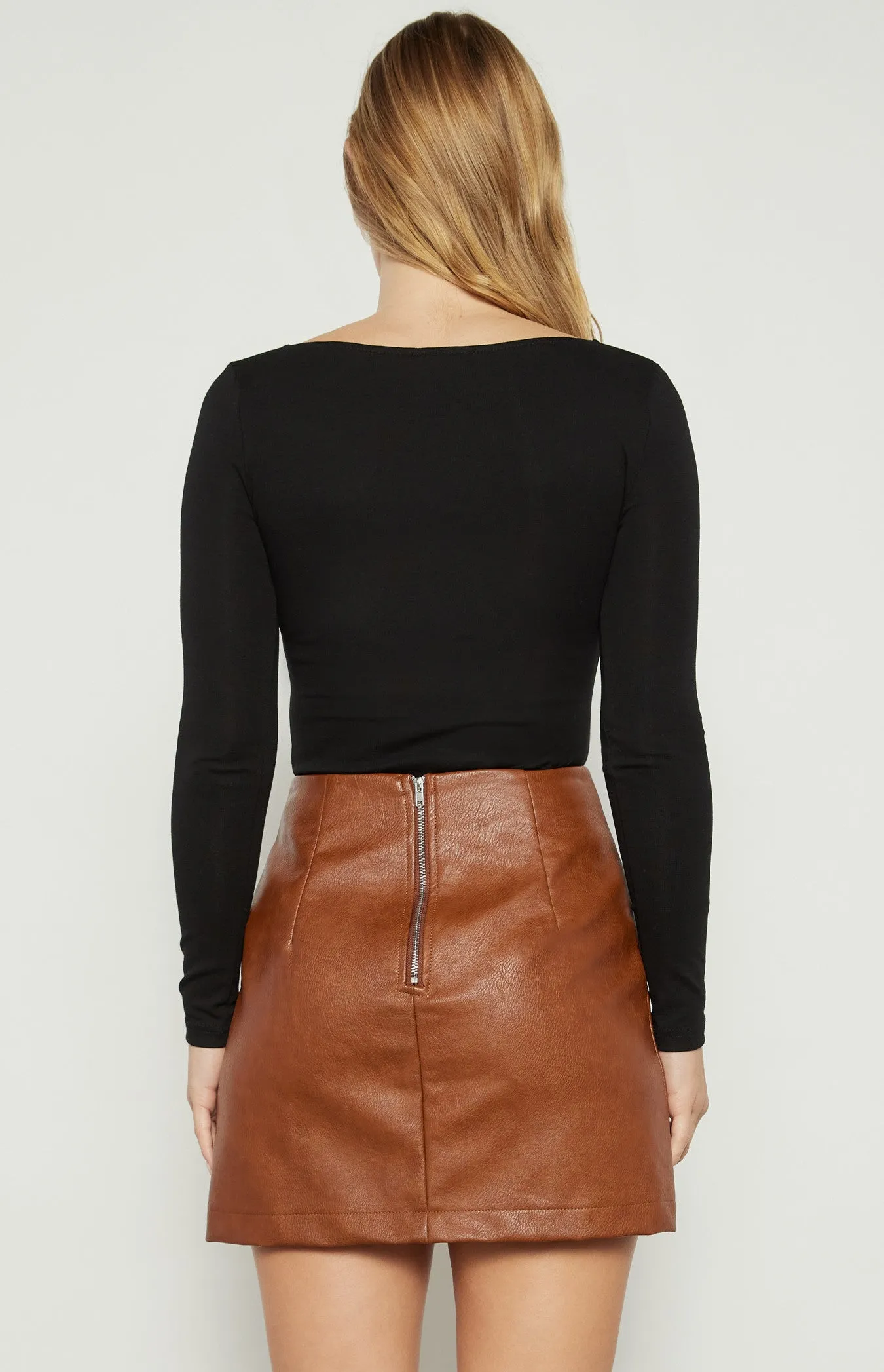 Ruched Basic Top Black