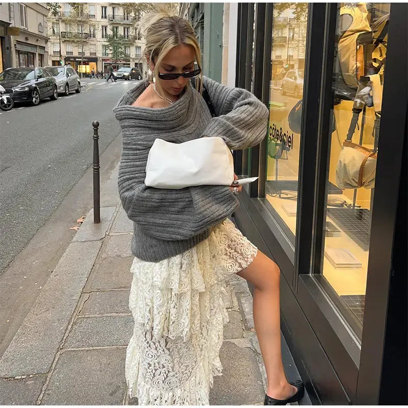 Sculpted Serenity Slash Neck Sweater