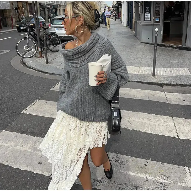 Sculpted Serenity Slash Neck Sweater