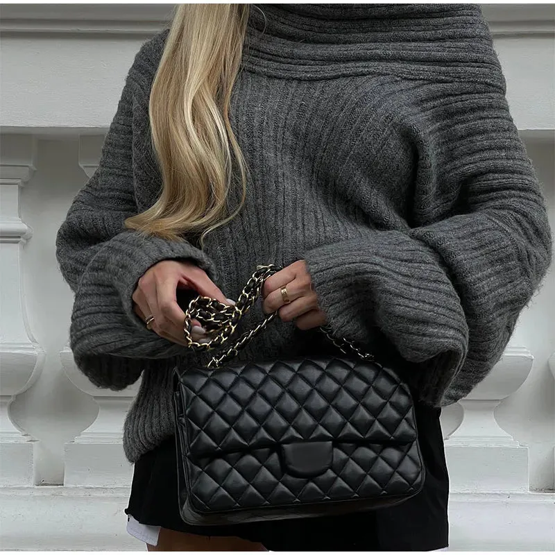 Sculpted Serenity Slash Neck Sweater
