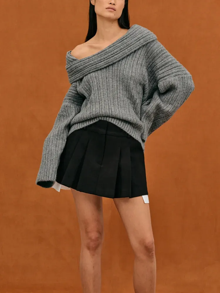 Sculpted Serenity Slash Neck Sweater