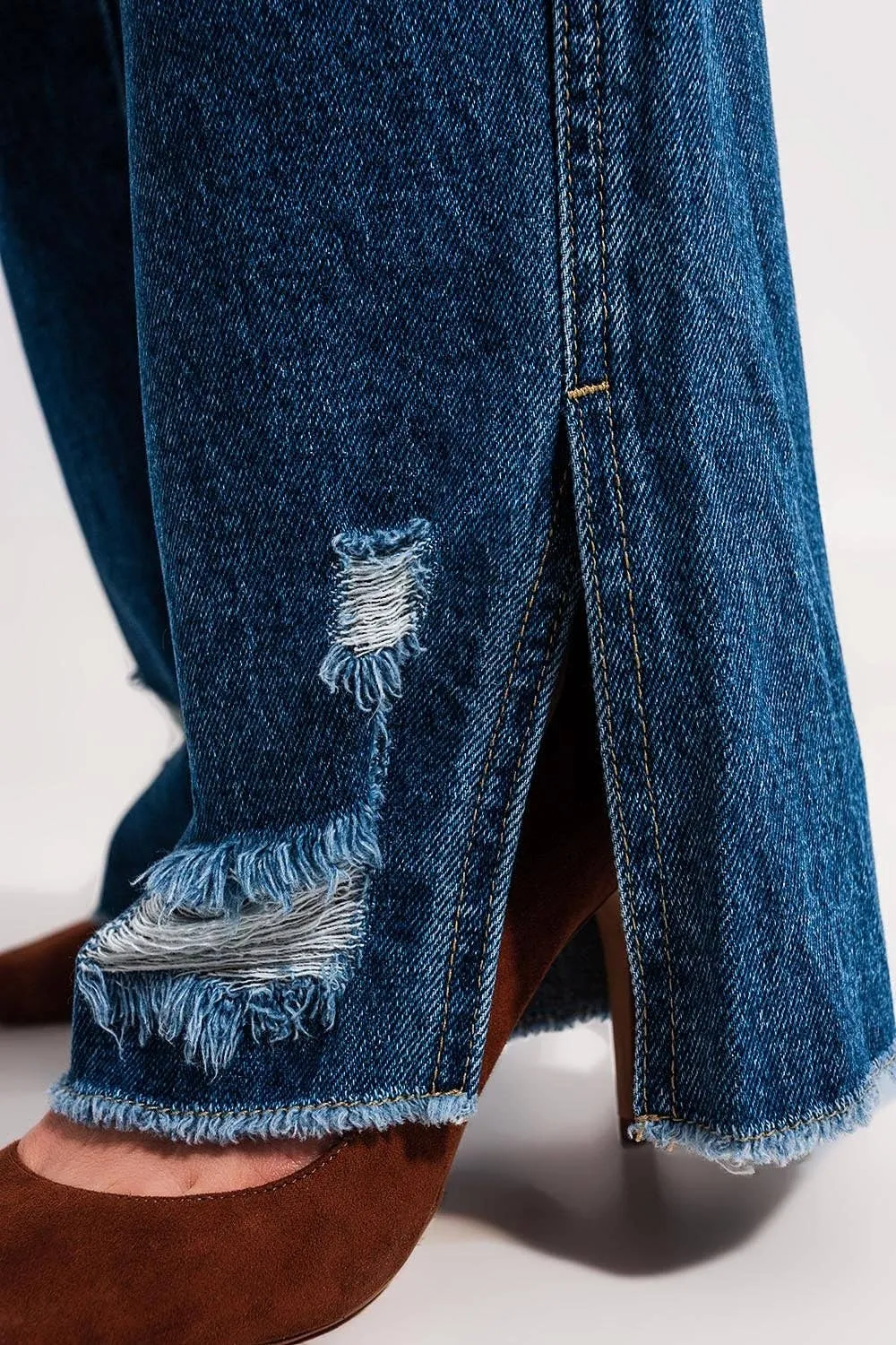 Split Hem Denim Jeans