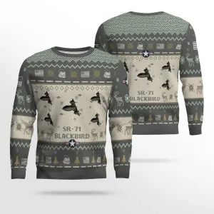 SR-71 Blackbird SR71_Aircraft Ugly Sweater, Ugly Sweater Christmas Shirt for Men Dad Veteran