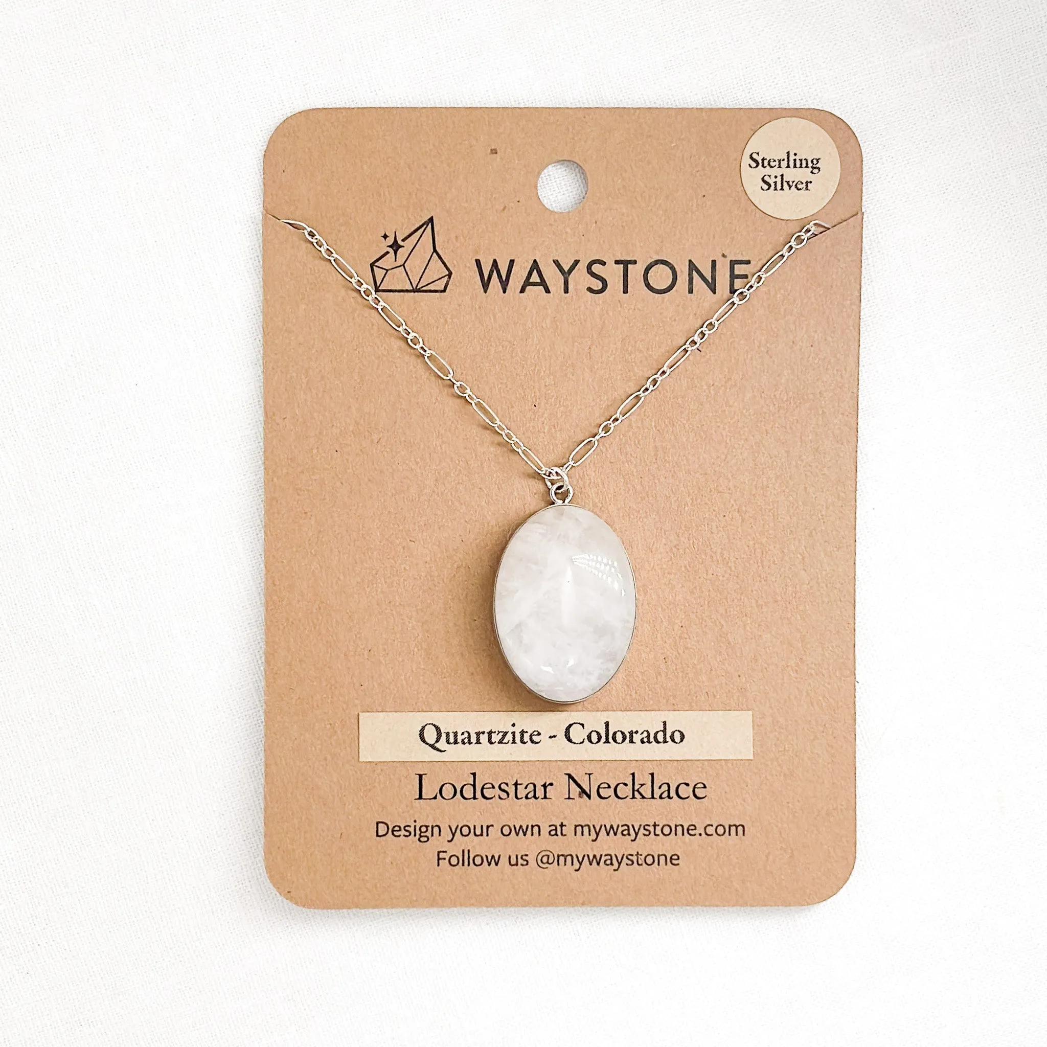 Sterling Silver Classic Lodestar Necklace - Frosty Quartz