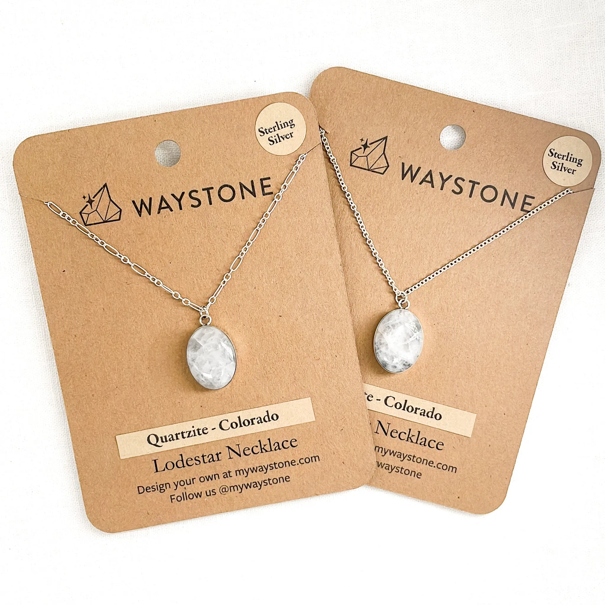 Sterling Silver Petite Lodestar Necklace - Frosty Quartz