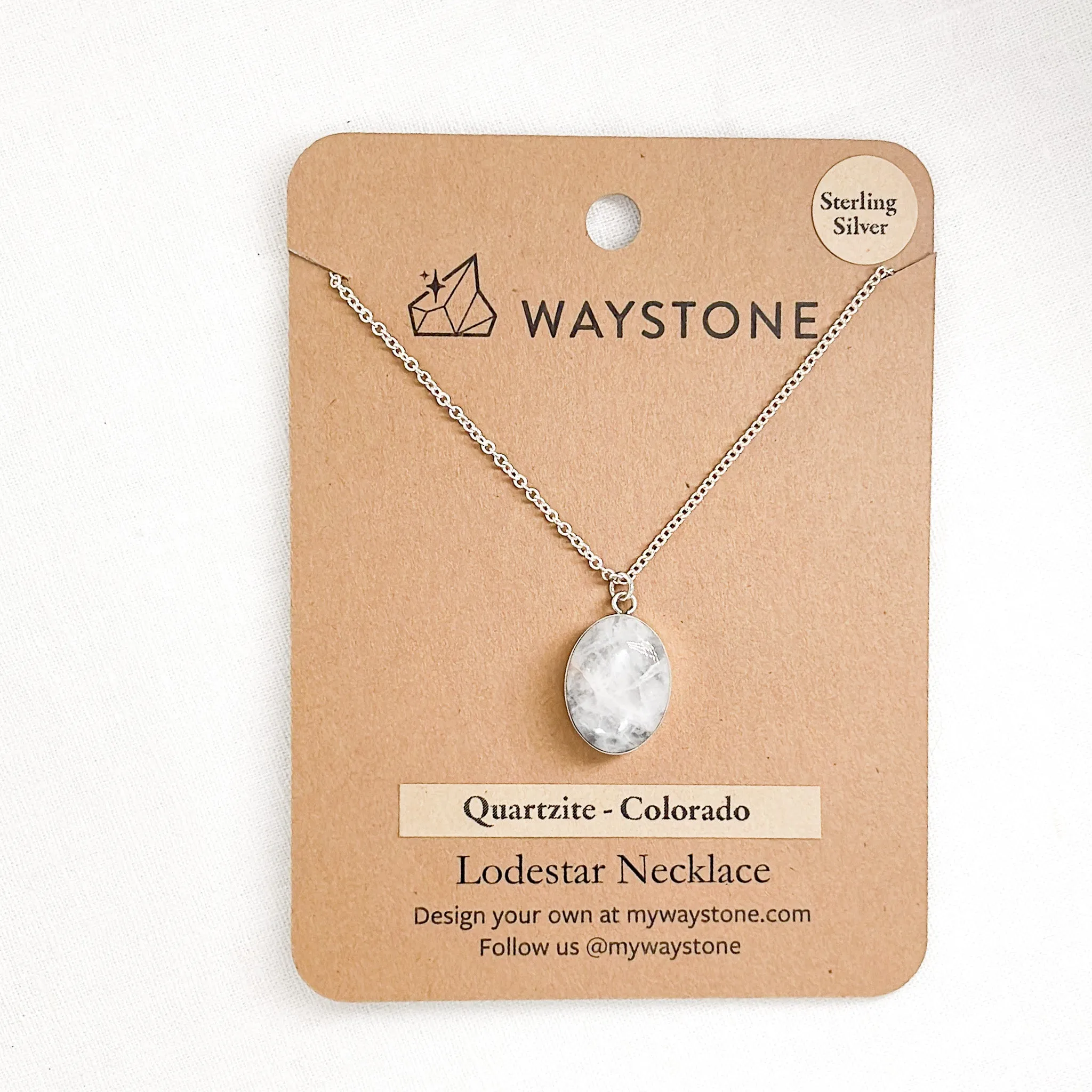 Sterling Silver Petite Lodestar Necklace - Frosty Quartz