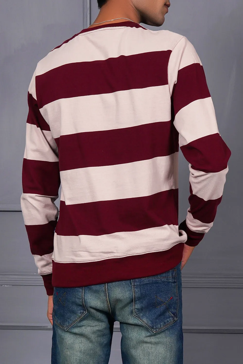Striper Henley For Men